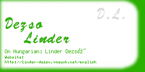 dezso linder business card